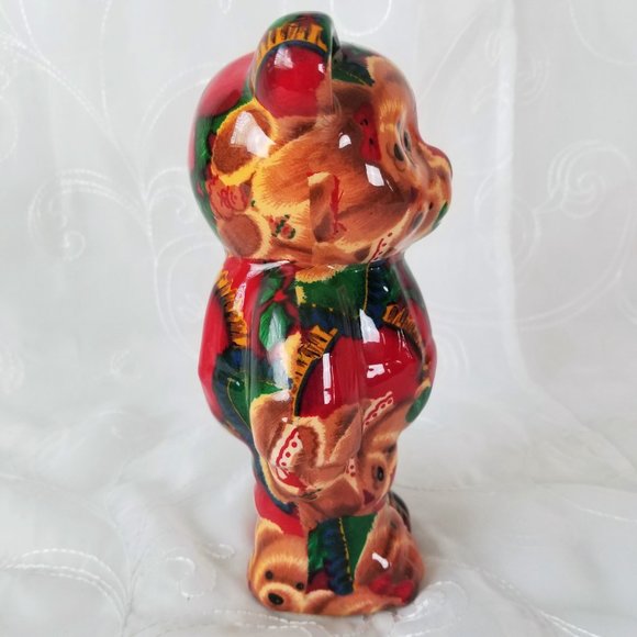 Joan Baker Porcelain Patchwork Teddy Bear Figurine - Picture 6 of 10